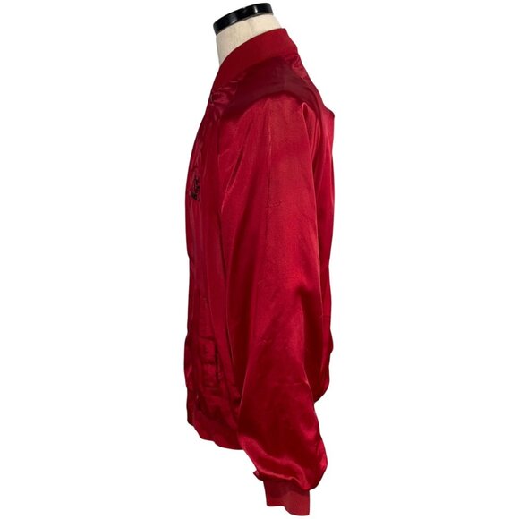 Vintage 80s WestArk Trans Am XL Satin Jacket Red Made In USA - Picture 2 of 16